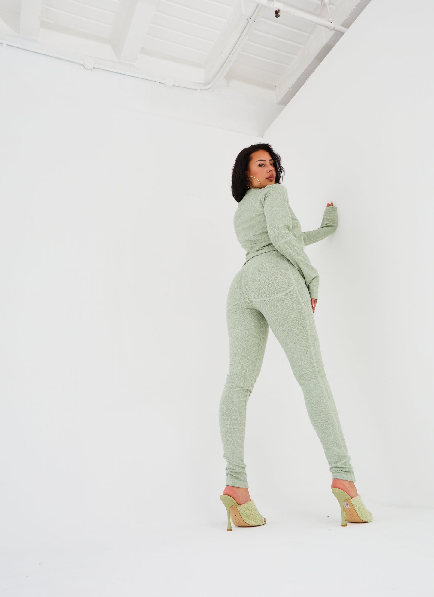 The Bonnie Contour Pants in Pistachio (Pre Order)