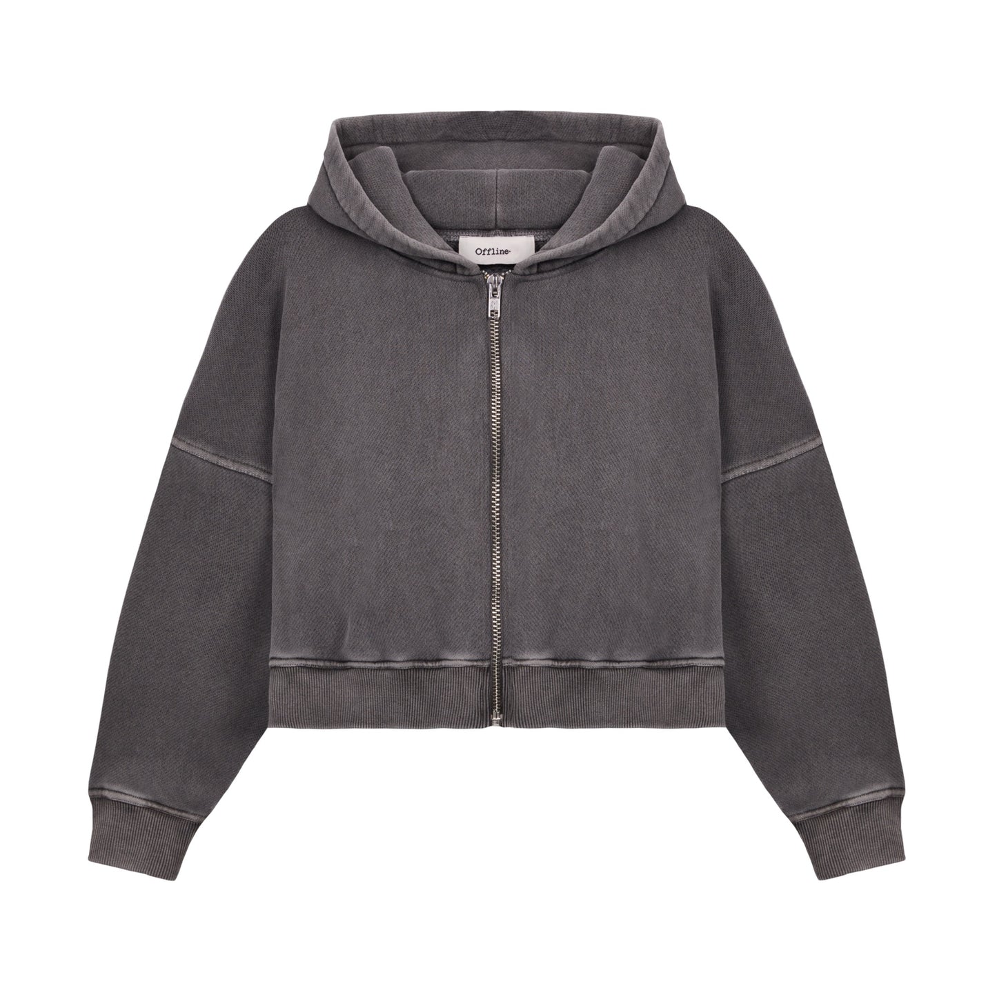 The Crop Hoodie in Liquorice