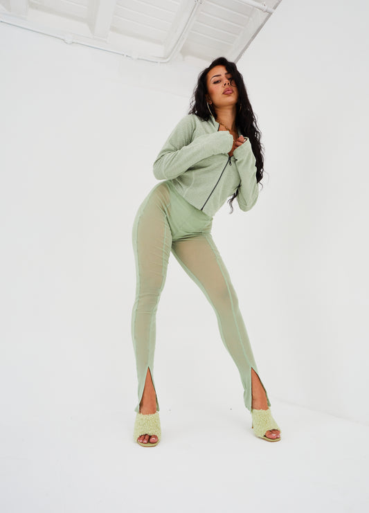 Bon Bon Mesh Leggings in Pistachio (Pre Order)