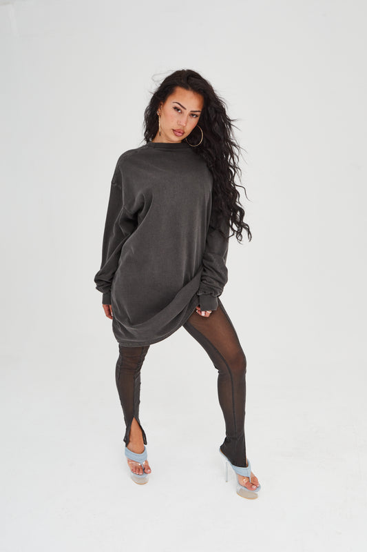 The Colossal Oversized Tee in Ash Black (Pre Order)