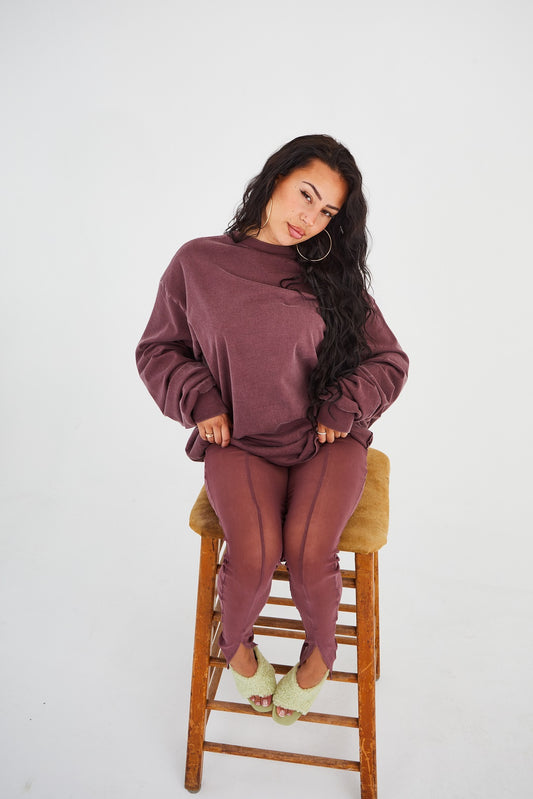 The Colossal Oversized Tee in Dark Plum (Pre Order)