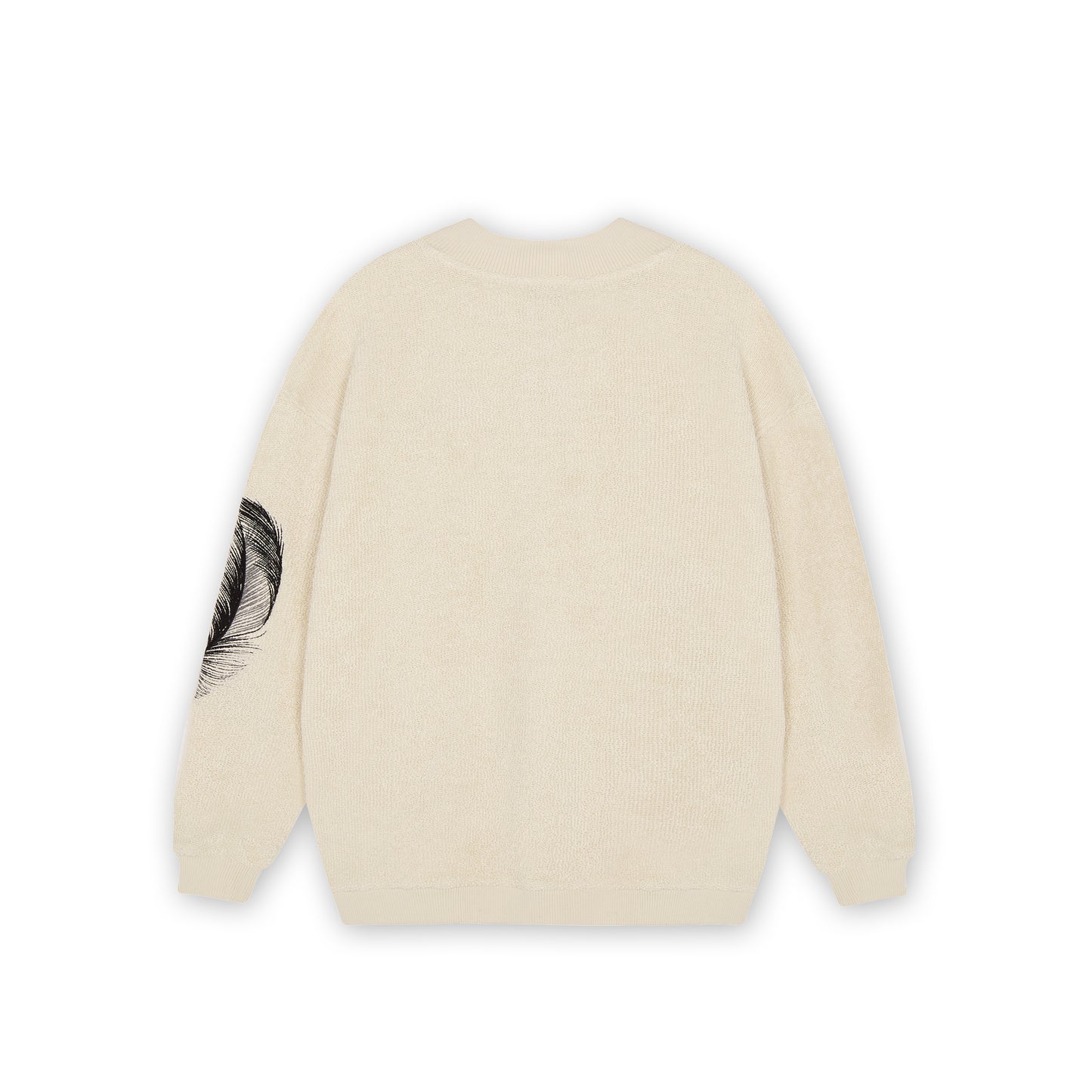 The Cloud Funnel Zip Neck Sweater in Ecru (Unisex)