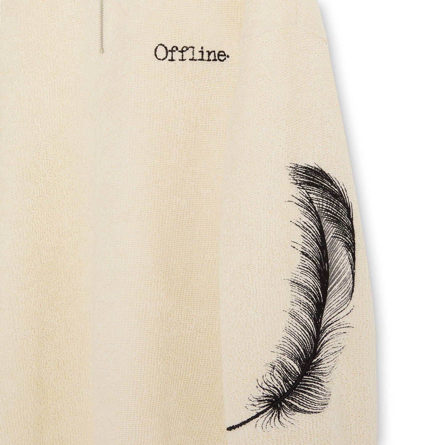 The Cloud Funnel Zip Neck Sweater in Ecru (Unisex)